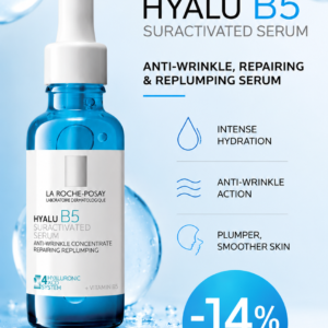 La Roche-Posay Hyalu B5 Pure Hyaluronic Acid Serum for Face, Vitamin B5 + Hyaluronic Acid + Madecassoside, Hydrating Serum Visibly Plumps Skin, Sensitive Skin Safe, Anti Aging, Oil-Free